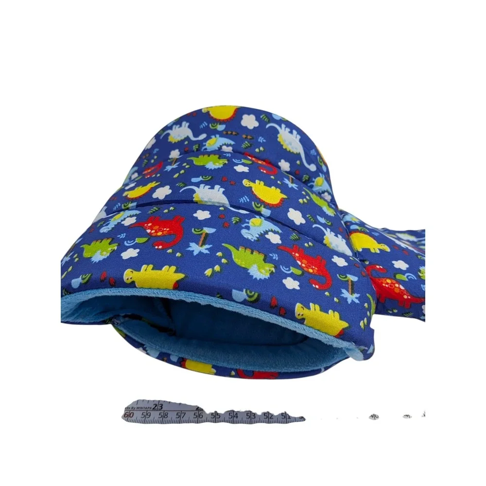 Blue Dinosaur Print Pet Tunnel Small Animal Hideaway Bed Cozy Burrow